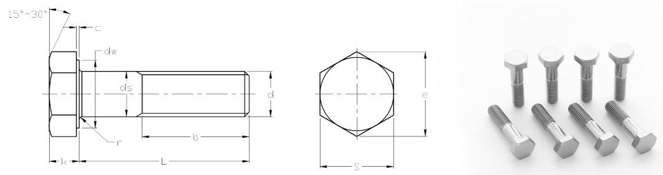Titanium hex bolt GB5782 Titanium Hex Bolt GB5782