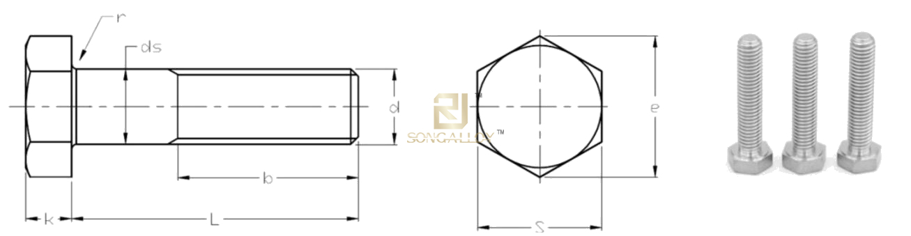 asme b18.2.1 bu l&ocirc;ng lục gi&aacute;c nặng titan