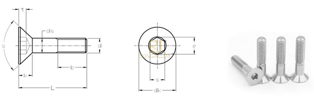 DIN7991 Ổ cắm hình lục giác Titan Vít vặn nắp đậy
