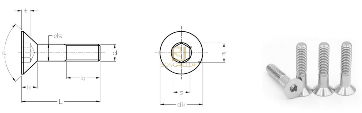 DIN7991 Ổ CẮM HEXAGON ĐẾM VÍT ĐẦU NẮP VÍT
