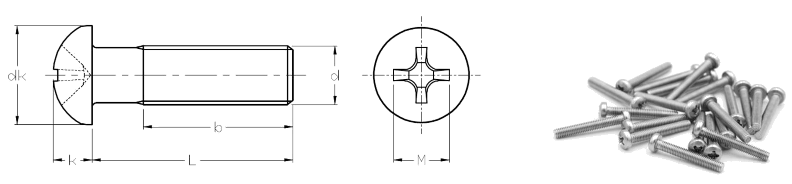 Vít đầu chảo lõm chéo bằng thép không gỉ