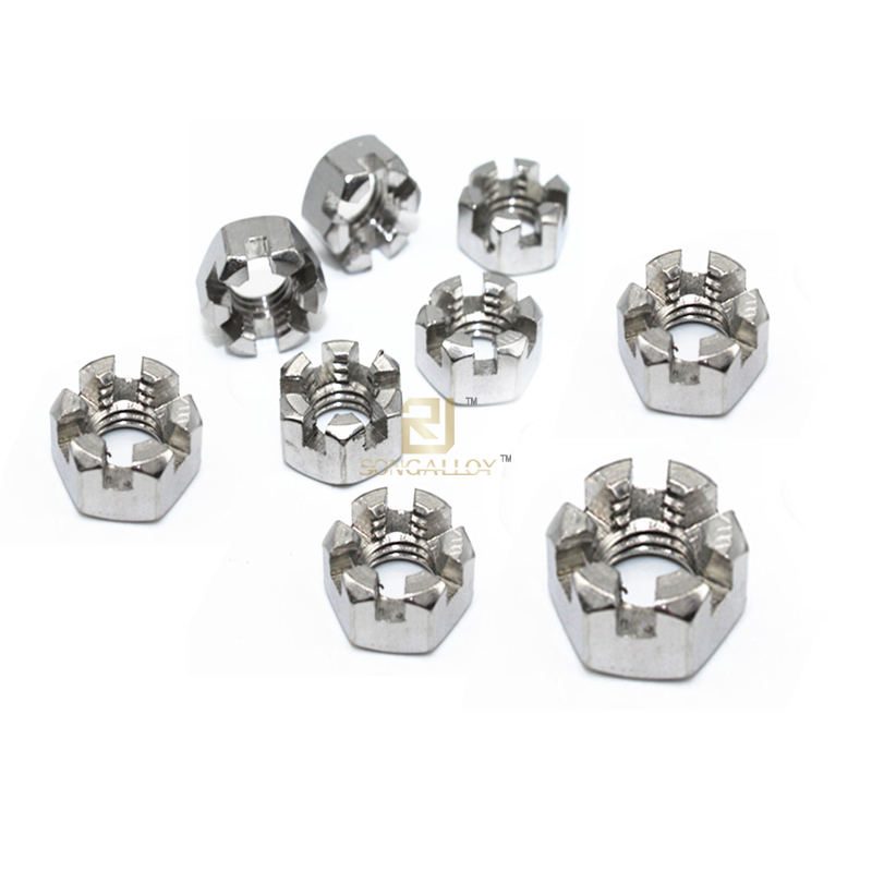 Số liệu DIN 935 Hexagon có rãnh Lâu đài