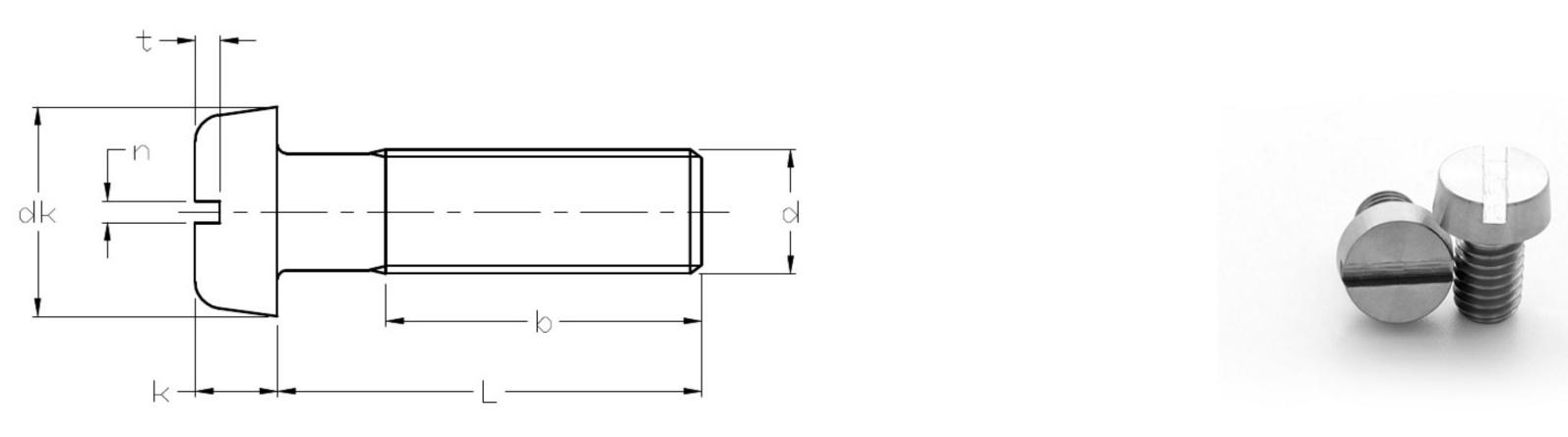 Ốc vít đầu chảo có rãnh Titan