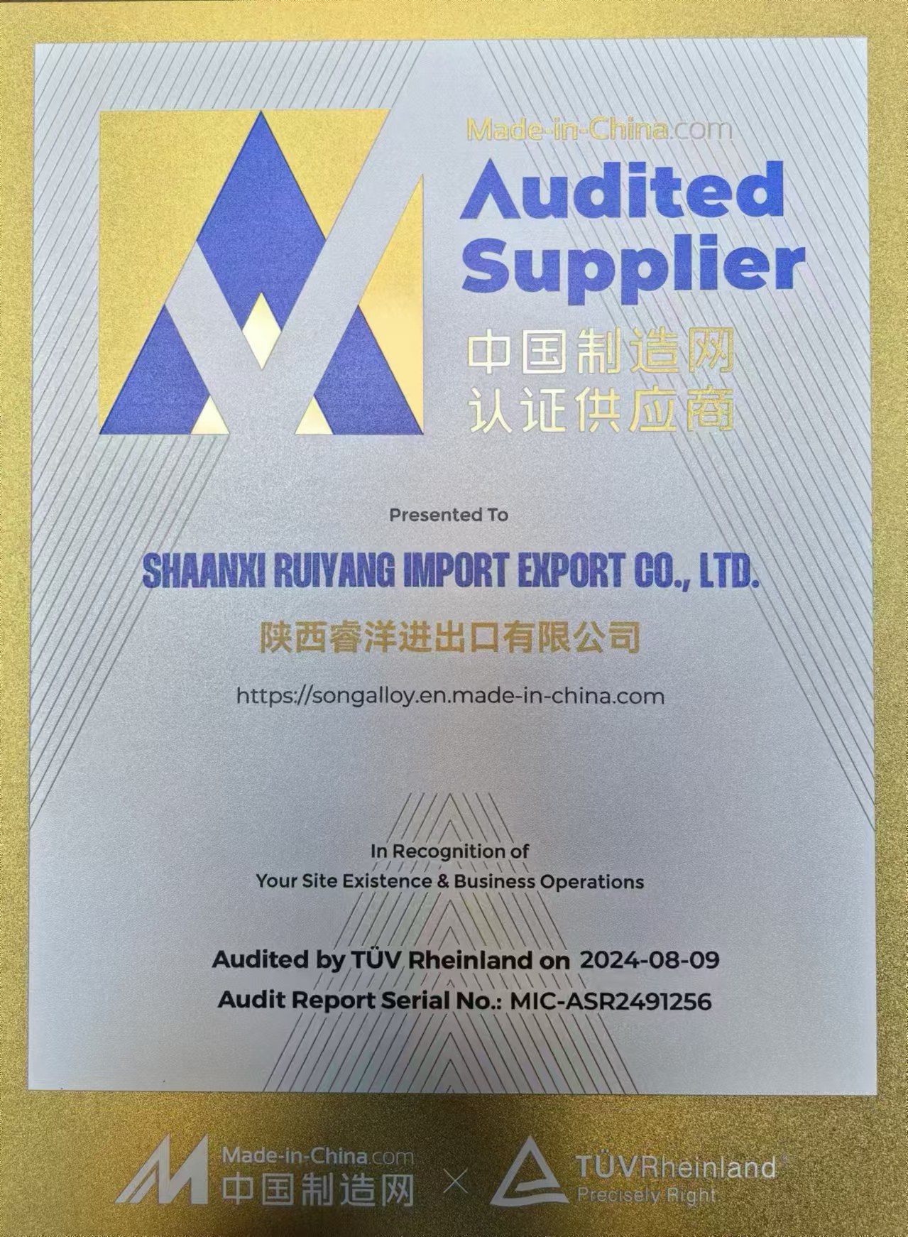 TUV audited Supplier.jpg